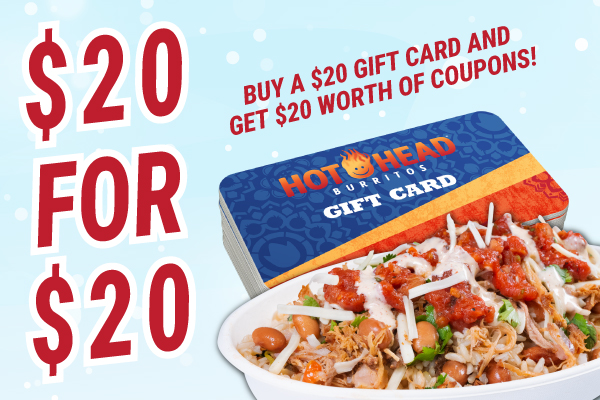 Hot Head Burritos Gift Card Promotion.